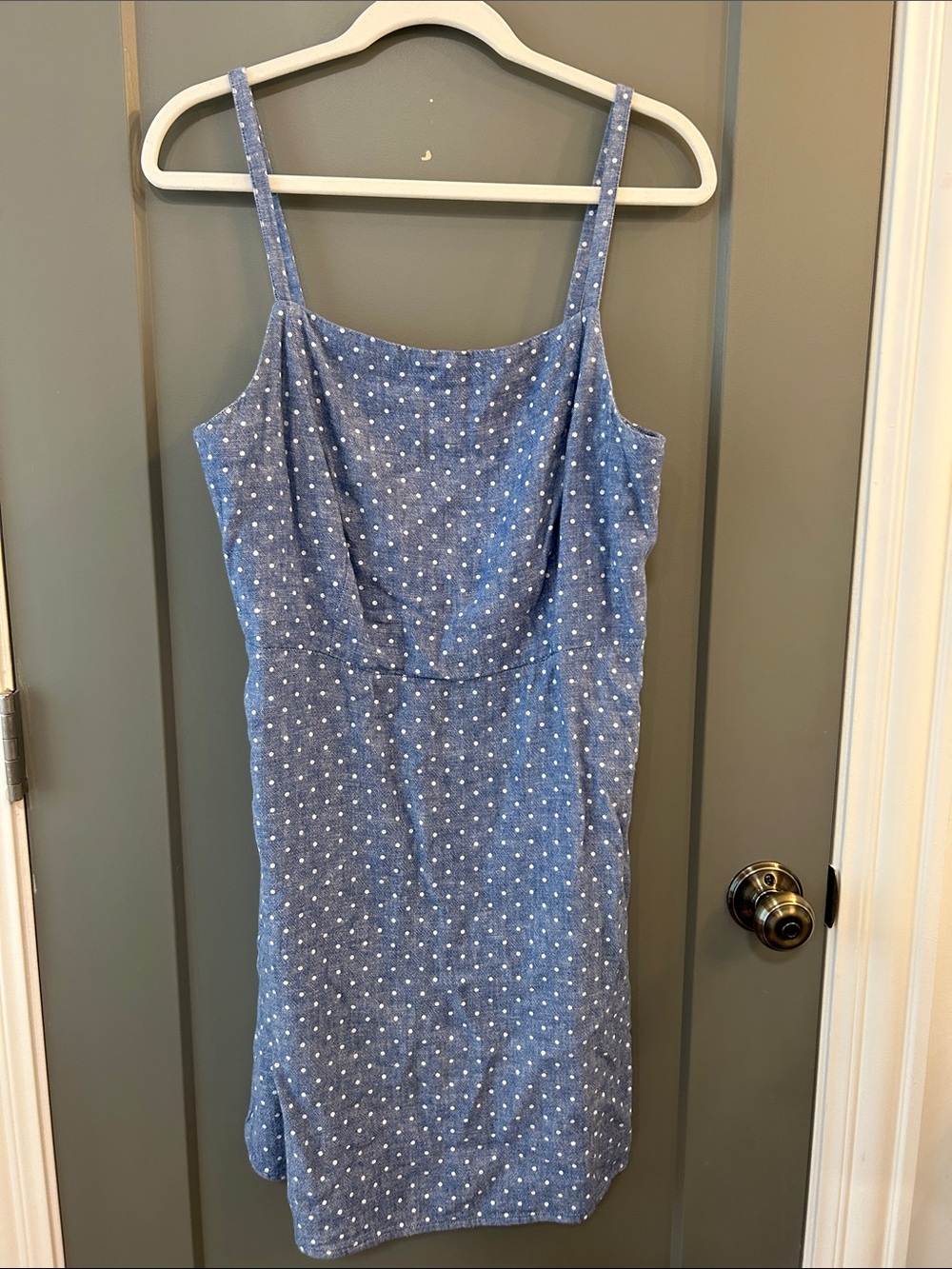 Old Navy Blue Polka Dot Mini Dress like new size large